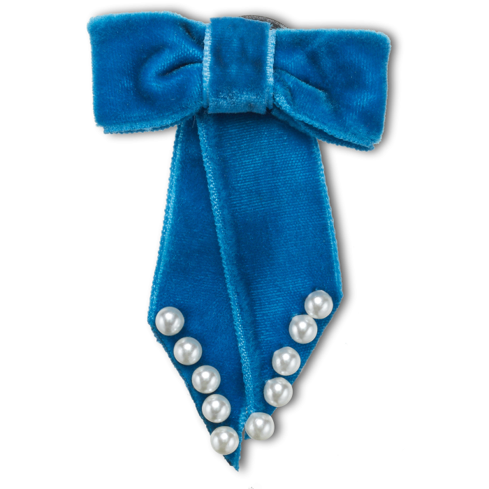 Black Velvet Bow with Pearls
