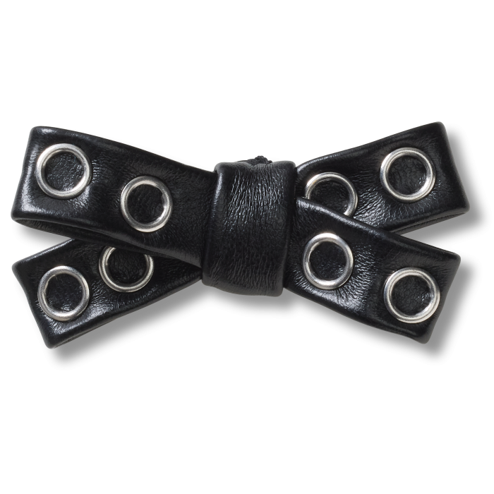 Black Grommet Studded Bow