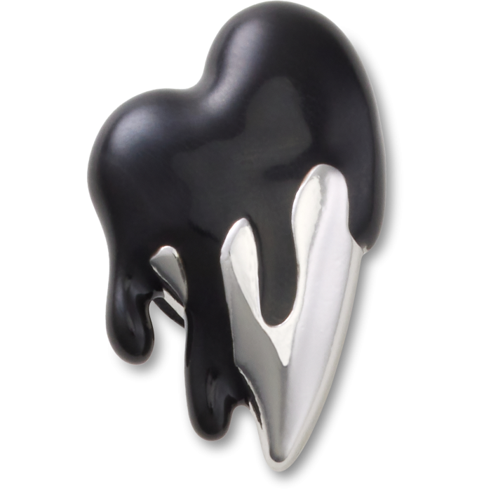 Silver and Black Enamel Heart