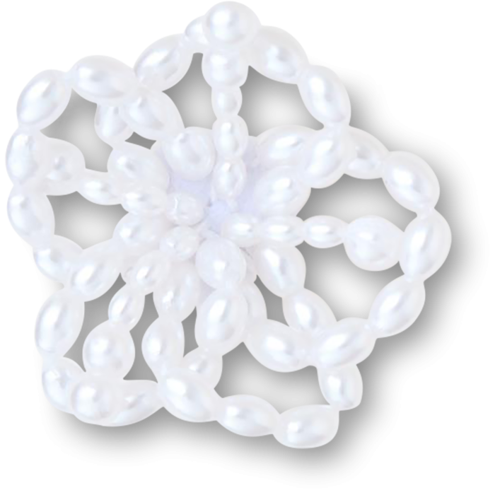White Pearl Beaded Floral