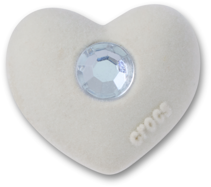 Rhinestone Flocked Heart