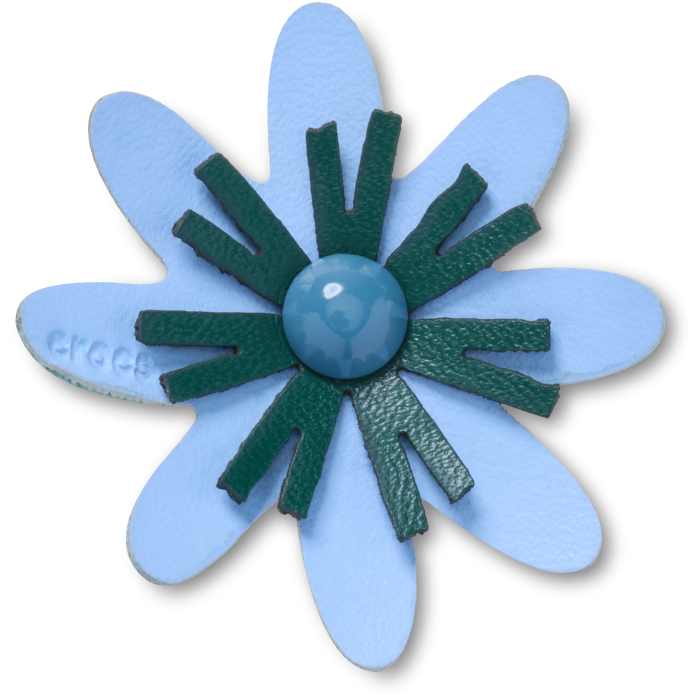 Faux Leather Blue Flower