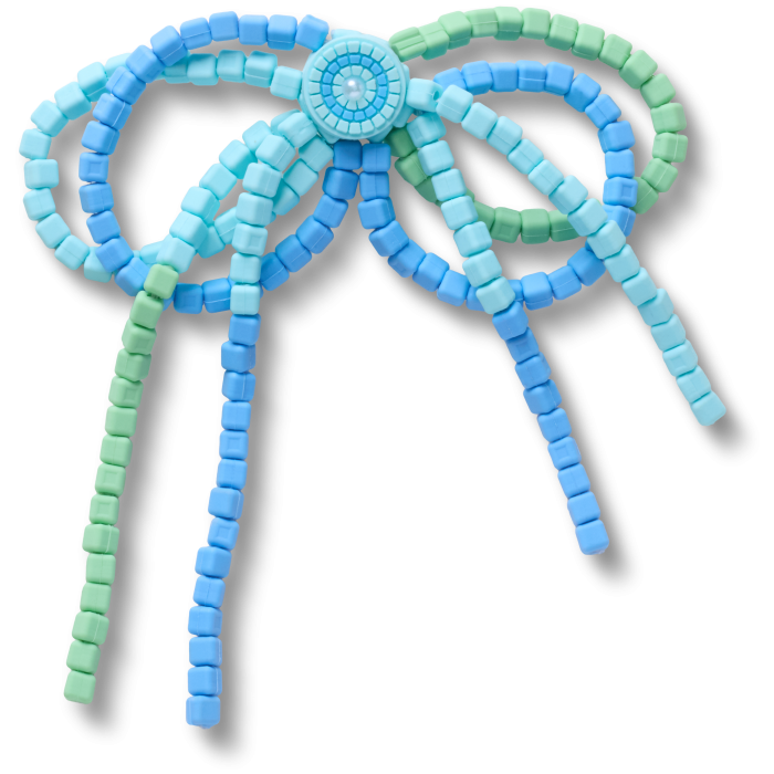 Blue and Green Beaded Bow