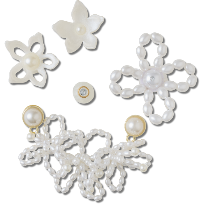 White Pearl Beaded 5 Pack
