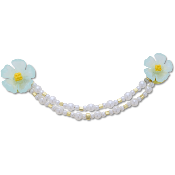 Blue Flower and Pearl Chain