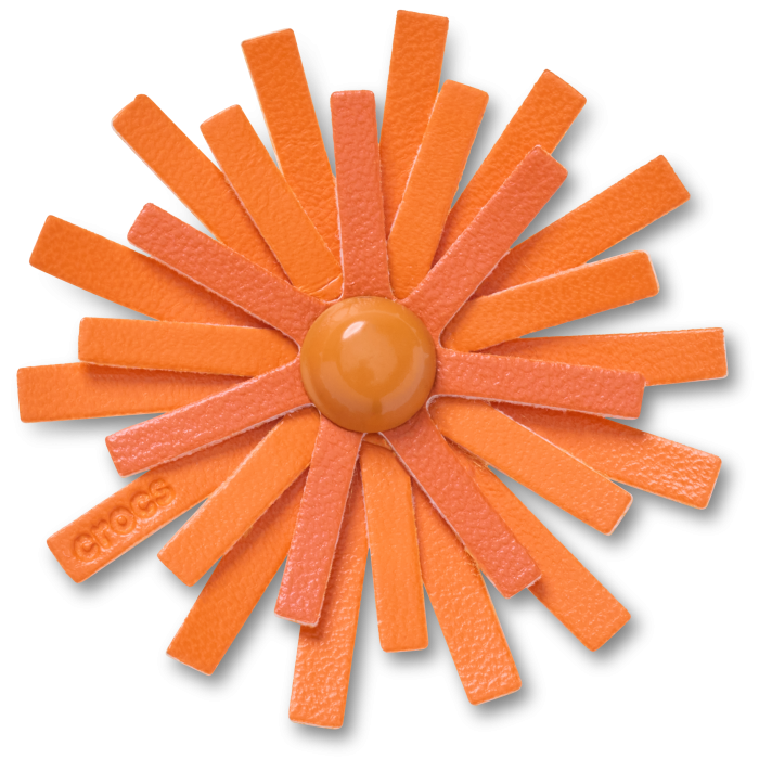 Faux Leather Orange Flower