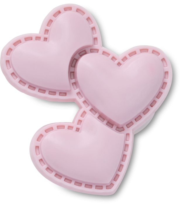 Triple Pink Metallic Heart